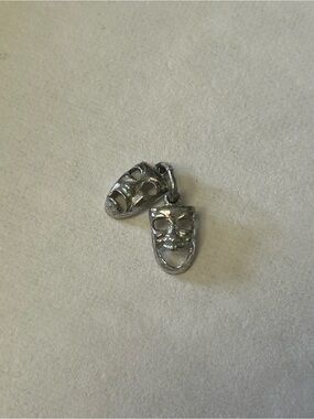 Theater Mask Comedy and Tragedy Silver Charm